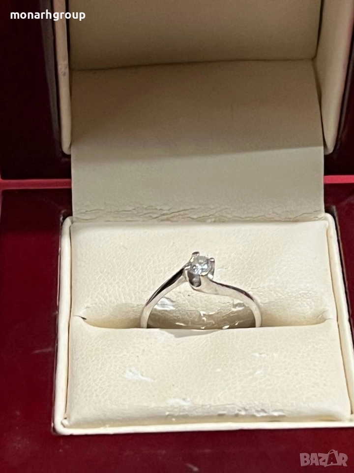 Златен пръстен /бяло злато/, снимка 1