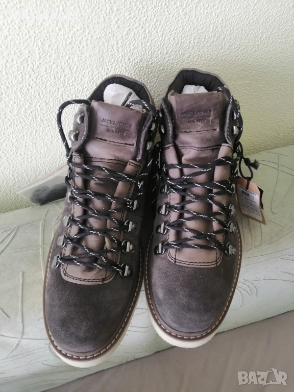 Страхотни мъжки/боти Jack & Jones естествена кожа, снимка 1