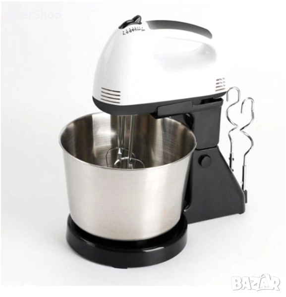 Електрически кухненски миксер, неръждаема стомана, ергономичен дизайн, регулируема функция, 6-12 яйц, снимка 1