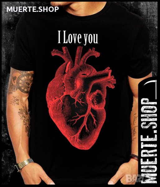 Тениска с щампа HEART GRAPHIC, снимка 1