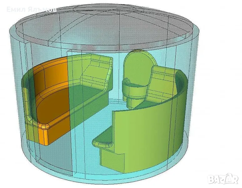 Парна кабина - овална, снимка 1
