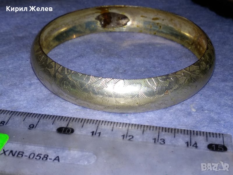 СТАРА ПОСРЕБРЕНА ФЛОРАЛНО ОРНАМЕНТИРАНА ВИНТИДЖ - АРТ СТОМАНЕНА ГРИВНА 37991, снимка 1