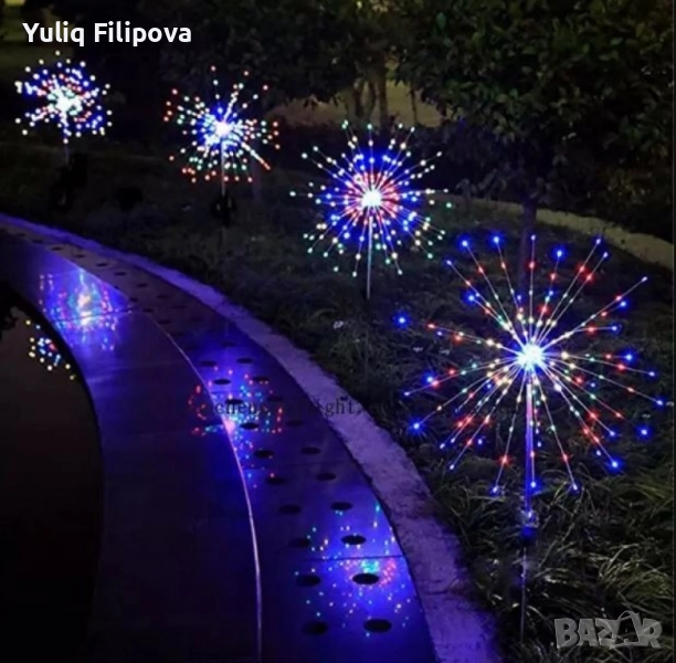 Соларно глухарче (коледна украса) - жълто, шарено - 2бр в опаковка, снимка 1