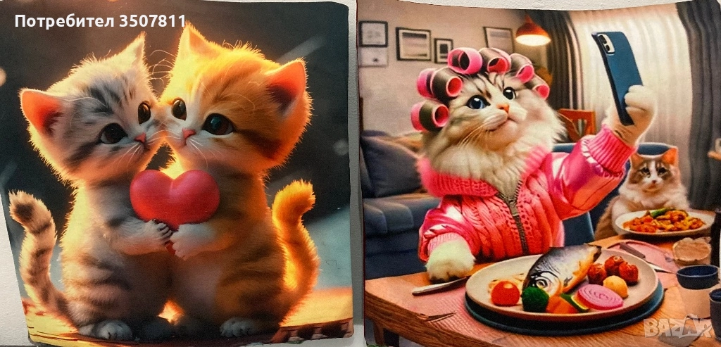 Комплект калъфки с котенца, снимка 1