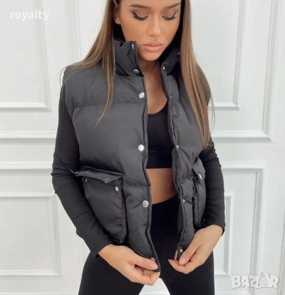 Късо Черно Елече С Външни Джобове , снимка 1