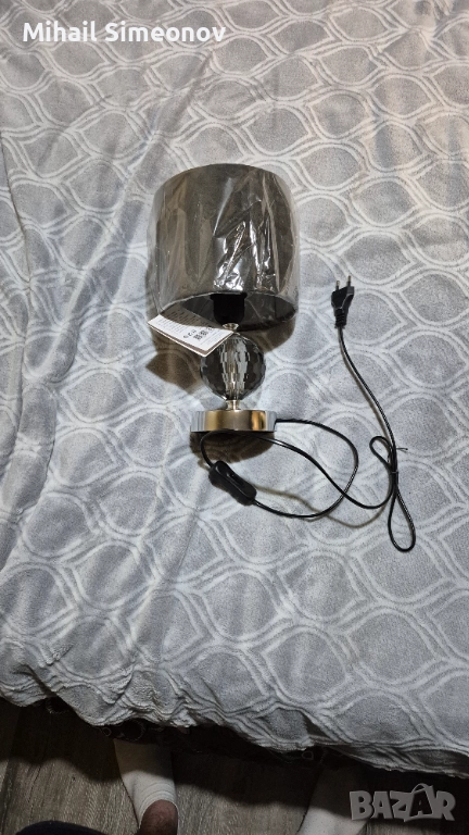 Дизайнерска лампа  стъкло, E27 , 1x25W, височина 28  см, снимка 1