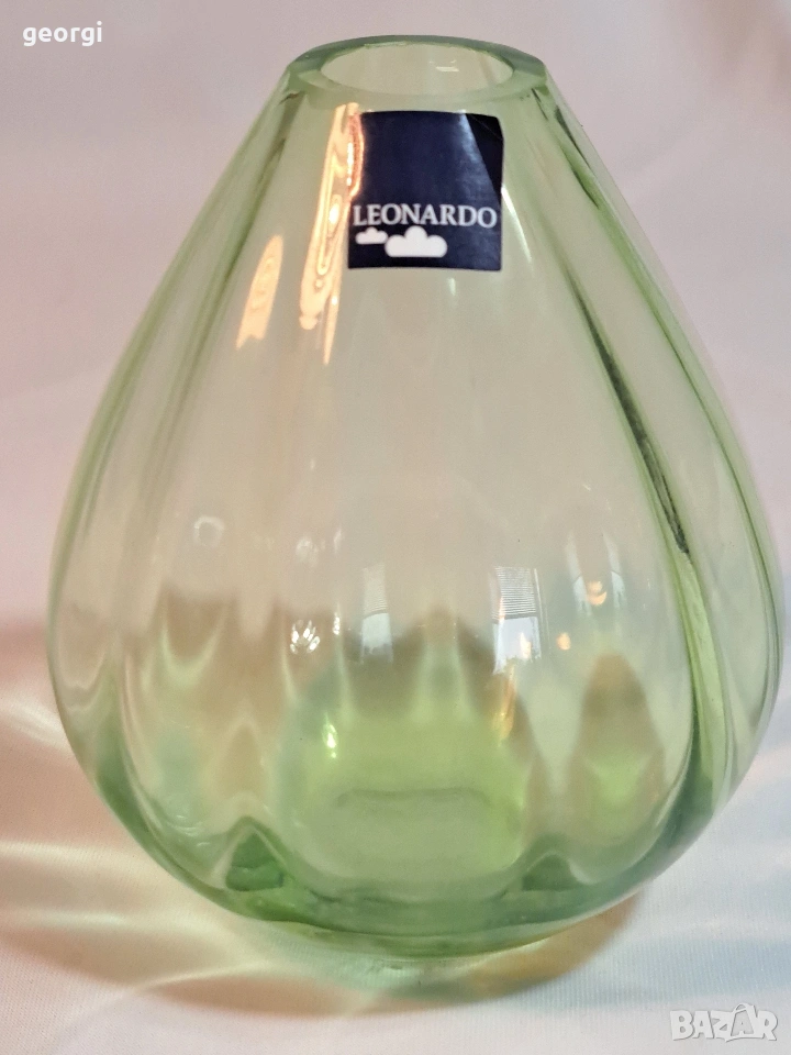 стъклена ваза Leonardo цветно зелено стъкло 32/4, снимка 1