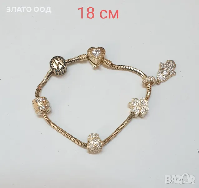 ЗЛАТНИ 14К ТАЛИСМАНИ, стопери, ГРИВНИ тип " PANDORA" , снимка 1