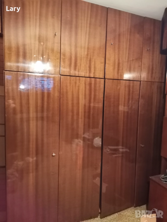 Гардероб естествен фурнир четирикрилен, снимка 1