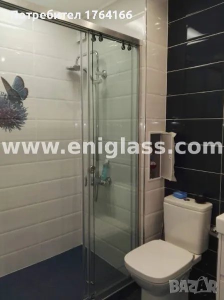 Душ кабина от закалено прозрачно стъкло с плъзгащи механизми, снимка 1