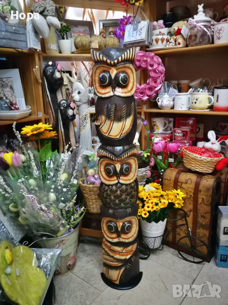 Бухали на пирамида от дърво , снимка 1