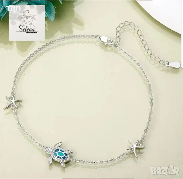 Сребърни гривни за глезен, снимка 1