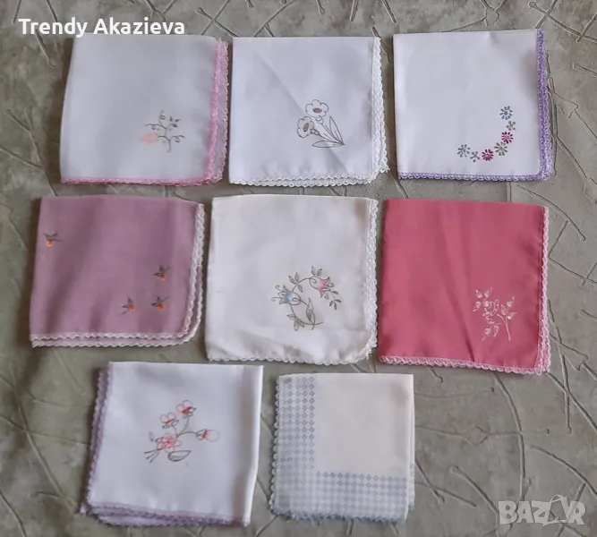 Копринени кърпички с дантелки за колекция, снимка 1