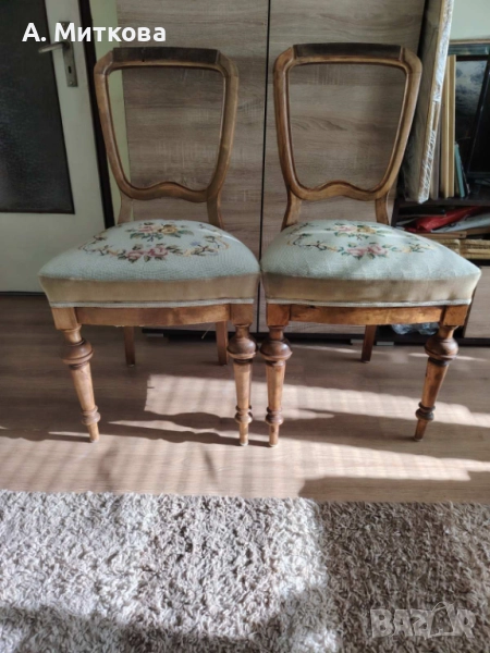 Продавам столове - резбовани в бароков стил, снимка 1