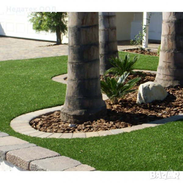 Изкуствена трева, 2x1 m, зелена, снимка 1