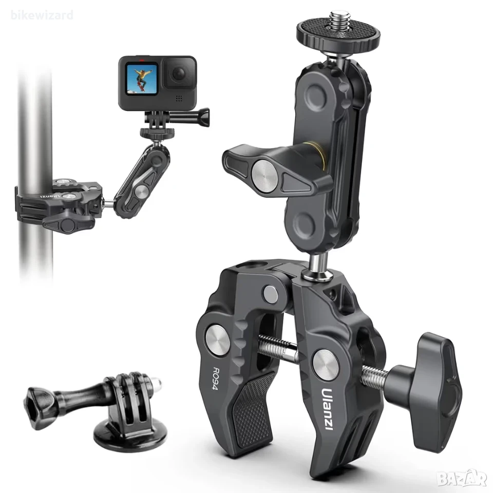 Универсална скоба Super Clamp Crab 360° с двойна сферична глава за камера НОВА, снимка 1