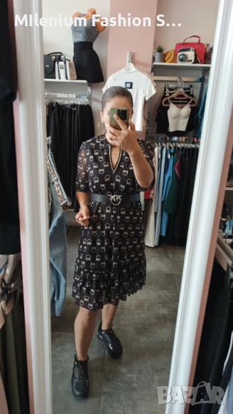 Уникална лека рокля с колан, снимка 1