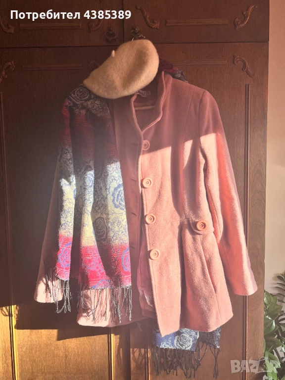 Дамско палто Денс, барета и шал (вълнени), снимка 1