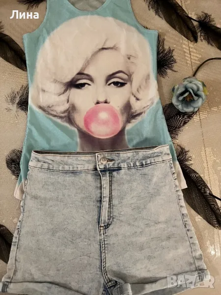 Лот къси дънки и потник , снимка 1