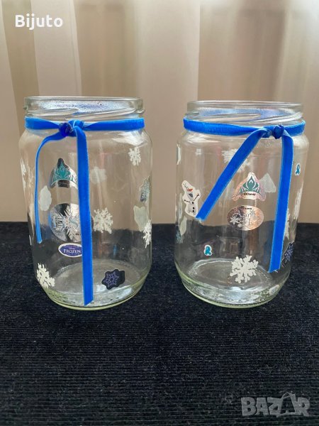 Буркани ръчно правени за декорация Елза и Ана, снимка 1