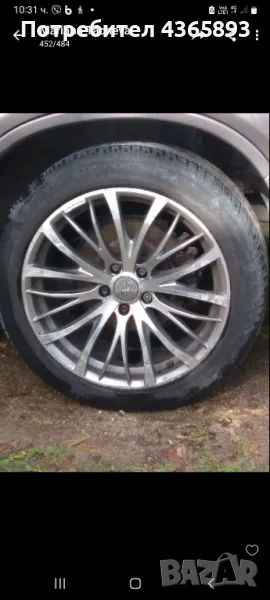 4 бр., алуминиеви джанти "Гиа Куцо" 245/45/19 летни гуми "Мишлен" (поизносени), снимка 1