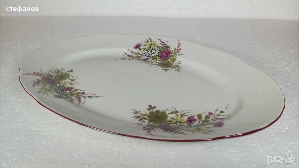 Голяма салатна чиния, елипса, българска, снимка 1