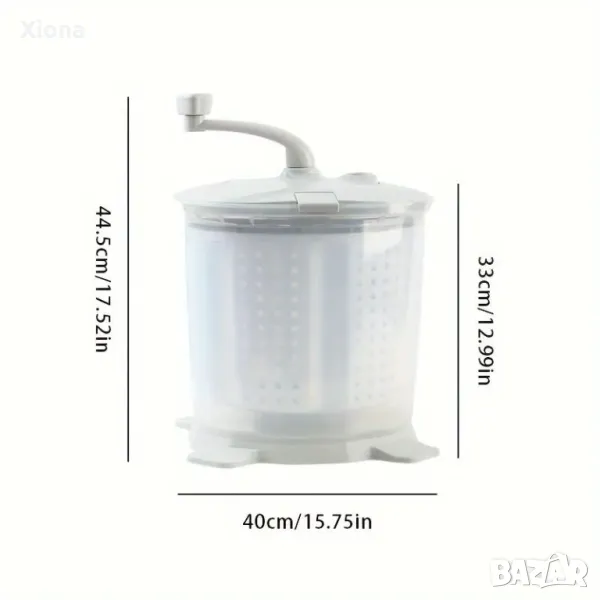 Истинска ръчна преносима пералня с голям обем и без електричество, снимка 1