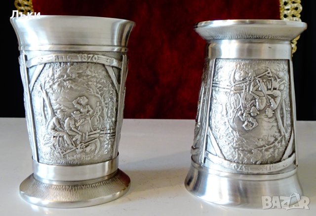 Чаша от калай за вино,три романтични картини. , снимка 14 - Антикварни и старинни предмети - 44238903