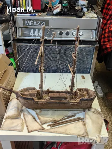 стар дървен макет на кораб , снимка 1