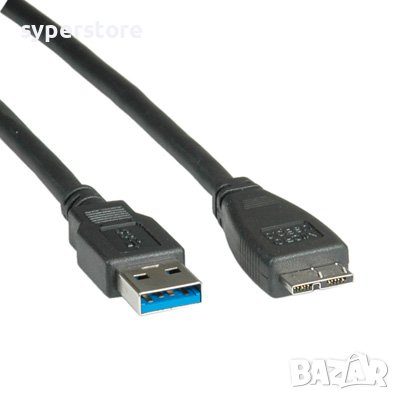 Кабел USB3.0 A-Micro A, M/M, 2m Roline 11.02.8874 SS301182 Мъжко-Мъжко, снимка 1 - Друга електроника - 39398972