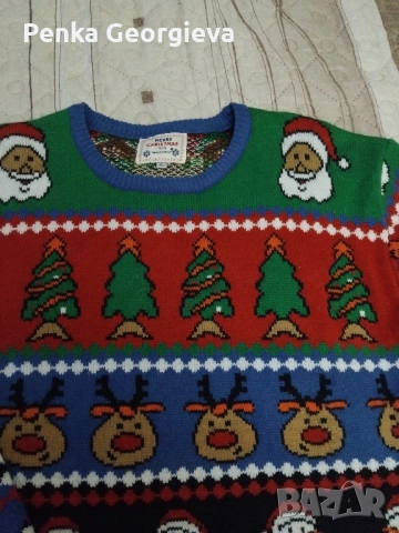 Нов,коледен от USA ХЛ го-120 см дълж-68 см, снимка 5 - Блузи с дълъг ръкав и пуловери - 52265382