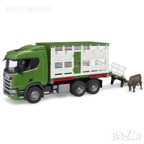 BRUDER камион Scania Super 560R За транспортиране на едър рогат добитък 03548