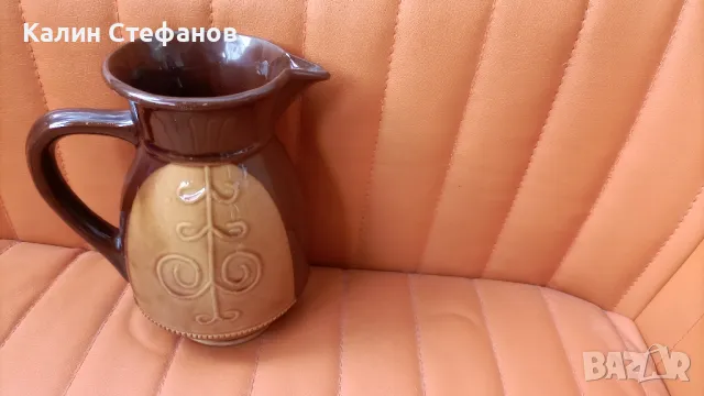 Ретро керамичен комплект за вино, 6 чаши и кана, снимка 7 - Сервизи - 47941784