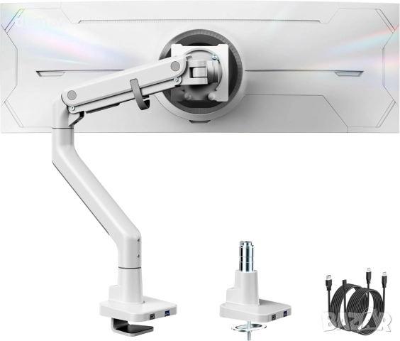 Стойка за монитор monTEK с USB-A/C за ултраширок извит 17-57",до 27 кг