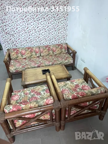 Уникален градински сет Бамбук ниско сядане, снимка 2 - Градински мебели, декорация  - 49311254