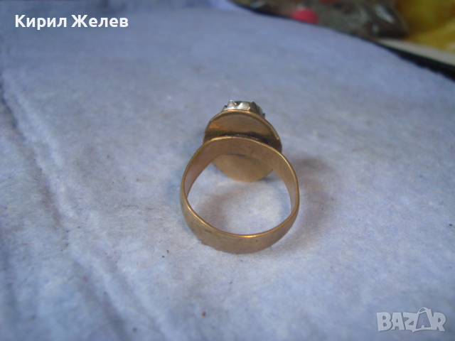 СТАРИНЕН МЕДЕН с ДЪЛБОКА ПОЗЛАТА СКЪПОЦЕНЕН ПРЪСТЕН с ПОЛИРАН НАТУРАЛЕН ЯСПИС РЪЧНА ИЗРАБОТКА 22219, снимка 13 - Антикварни и старинни предмети - 36422773