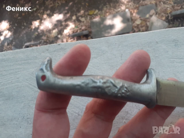 Стар малък български нож ножка орлова глава, снимка 2 - Антикварни и старинни предмети - 51332021