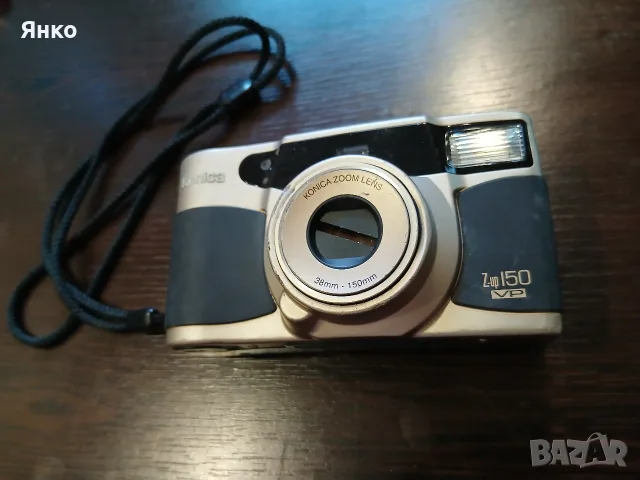 Това е Konica Z-up 150 VP — висококачествен аналогов (лентов фотоапарат тип "point-and-sh, снимка 2 - Фотоапарати - 55769076