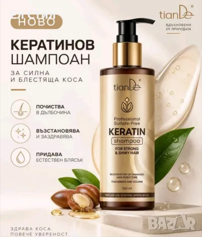 Ново Професионален шампоан с Кератин , снимка 2 - Продукти за коса - 56301320