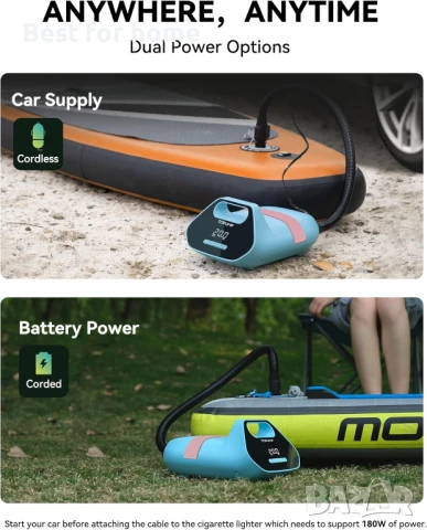 TOPUMP 7800mAh акумулаторна въздушна помпа за SUP , снимка 6 - Друга електроника - 50534593