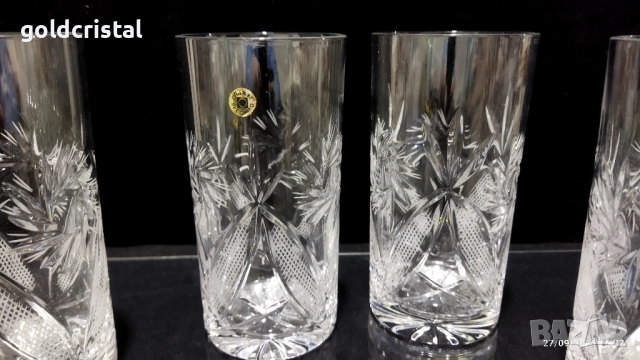 кристални чаши за вода , снимка 2 - Антикварни и старинни предмети - 52011281