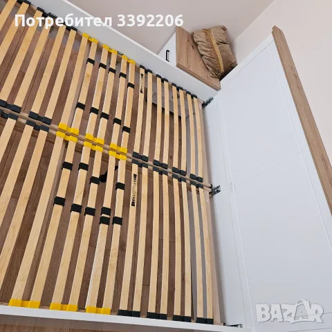 Спален комплект 160x200 – Magniflex Massaggio Deluxe + ортопедична рамка + 2 нощни шкафчета, снимка 14 - Спални и легла - 55877241