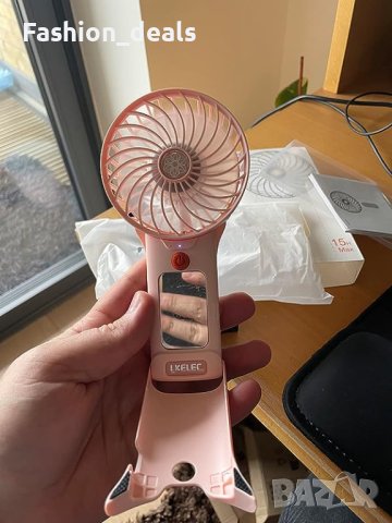 Нов преносим ръчен USB вентилатор с 4 скорости и огледало 2000 mAh батерия за охлаждане лято, снимка 8 - Други стоки за дома - 41650579