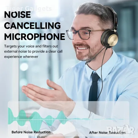 Wantek 881FUSB – USB слушалки с микрофон, 3-в-1, Noise Cancelling, снимка 3 - Слушалки и портативни колонки - 56015708