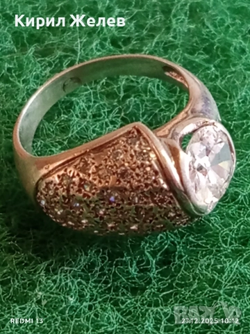 Сребърен пръстен модерен артистичен дизайн Swarovski прелестен 28537, снимка 4 - Пръстени - 52909696