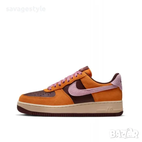 Дамски спортни обувки NIKE Air Force 1 Low Shoes Orange/Burgundy, снимка 5 - Маратонки - 48698716