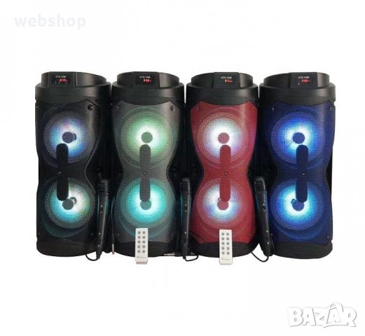 КАРАОКЕ КОЛОНА KTS 1086 С МИКРОФОН ЦВЕТОМУЗИКА И АКУМУЛАТОР, 2Х6.5 ИНЧА, снимка 1