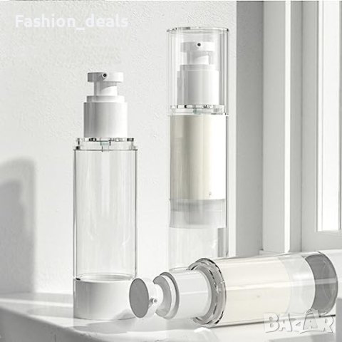 Нови 4 броя прозрачни контейнери бутилки 100мл с помпа за лосион крем шампоан Пътуване , снимка 4 - Други стоки за дома - 42024043