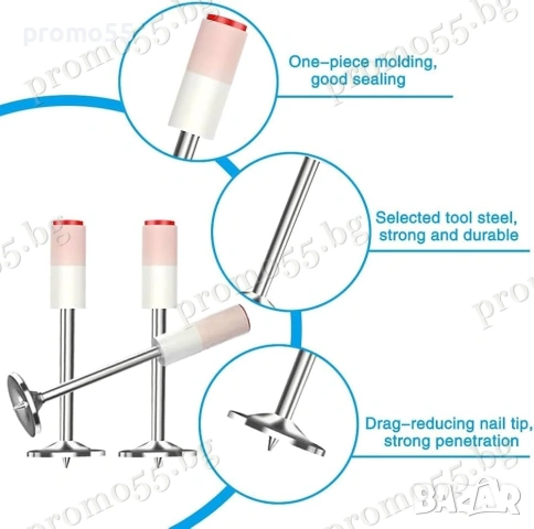 Професионални Дълги Стоманени Пирони за Пистолет за Нитове 100бр., снимка 2 - Други инструменти - 53868881