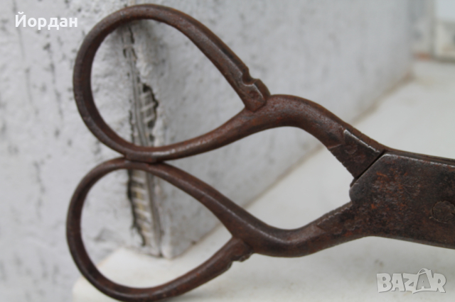 Стара кована ножица, снимка 7 - Антикварни и старинни предмети - 44716244